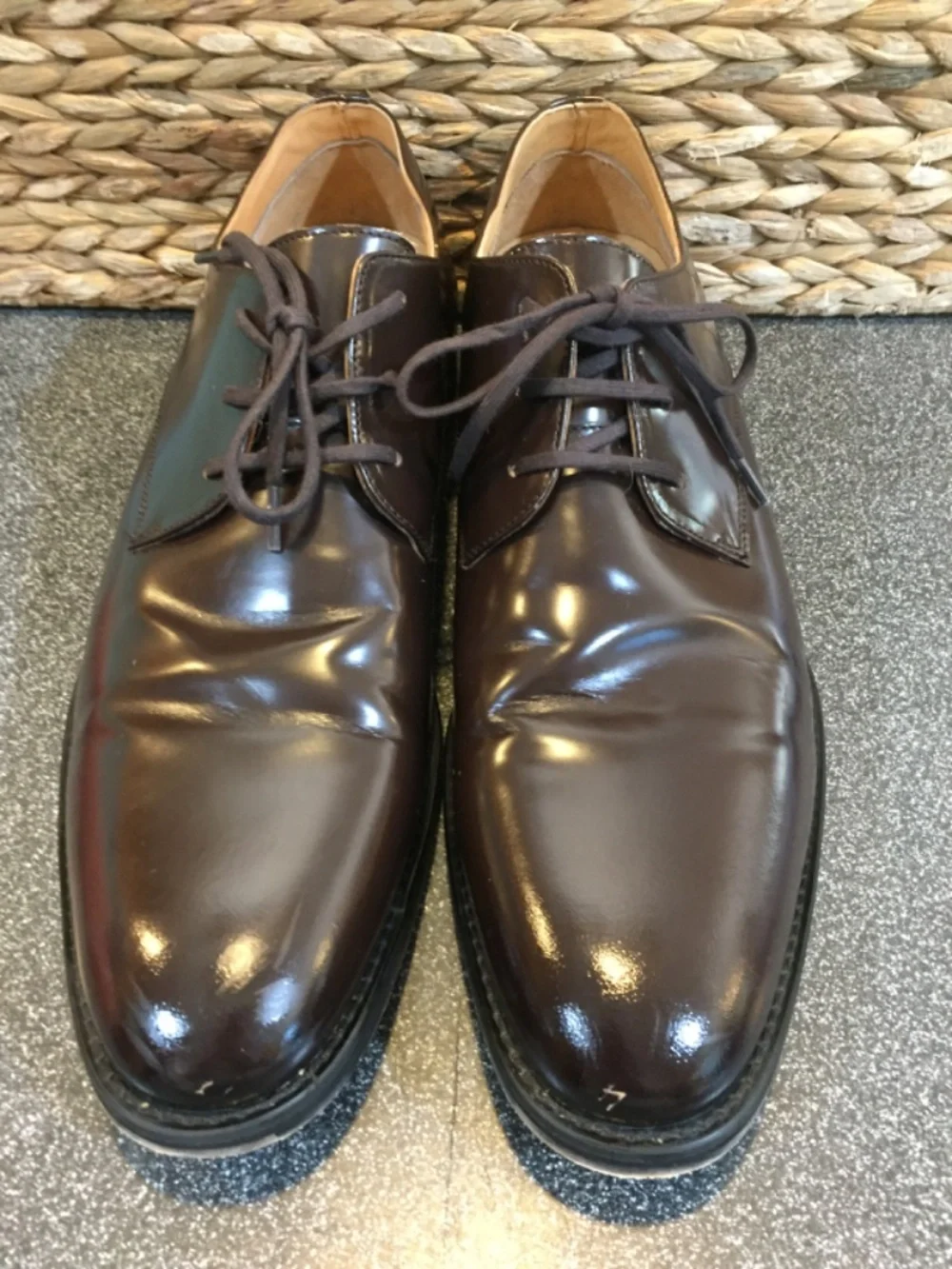 Express Men's Dark Brown Leather Oxfords